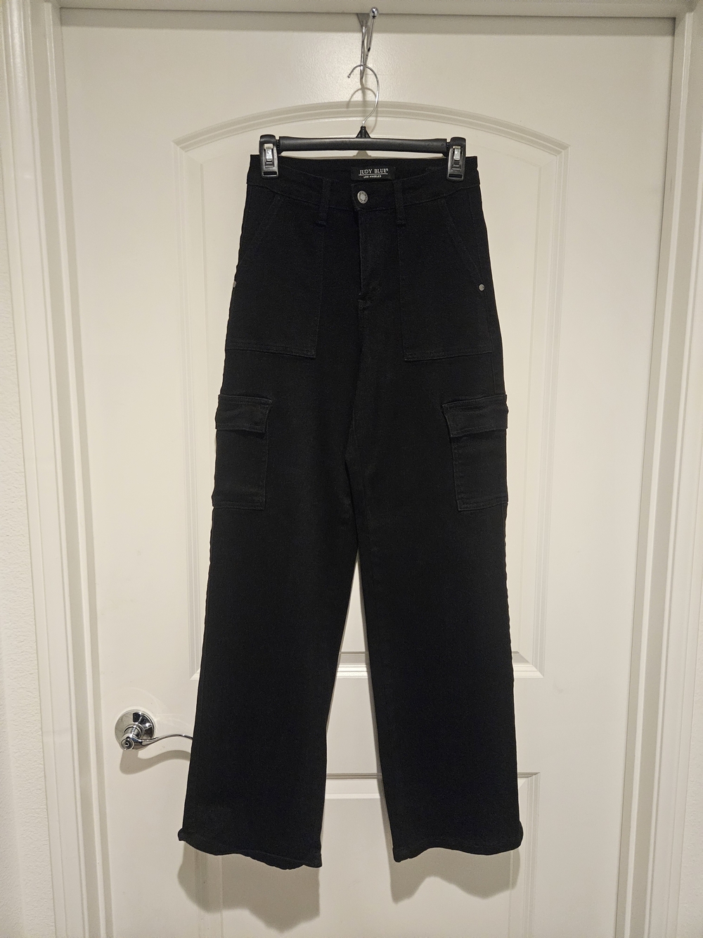 Judy Blue Black Wide-Leg Cargo Jeans # 971